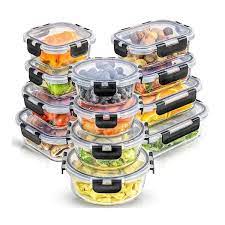 24pc Borosilicate Glass Storage Containers With Lids 12 Airtight Fre