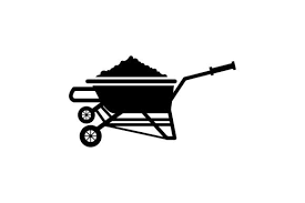 Garden Wheel Cart Dirt Icon Graphic By