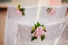 Wedding Chair Covers With Pink Flowers