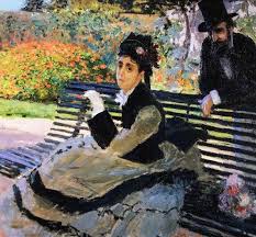 Claude Monet Camille Monet On A Garden