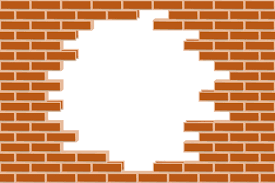 Broken Brick Wall With Copy Space For
