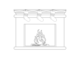 Fireplace Outline Icon Vector