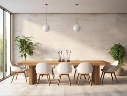 Modern Dining Room With Wooden Table