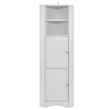14 96 In W X 14 96 In D X 61 02 In H White Linen Cabinet With Doors And Adjustable Shelves