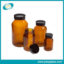 China Amber Wide Mouth Glass Bottles