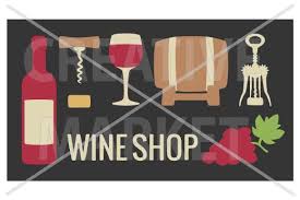Set Wine Icon Bottle Glass Bunch