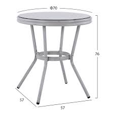 Aluminum Table Diameter 70x76 Cm In