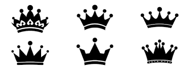 Crown Icon Black King Crown Symbol Set