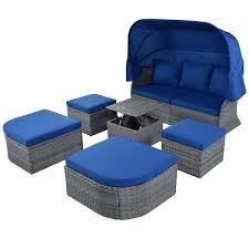 Wicker Outdoor Furniture Set Day Bed