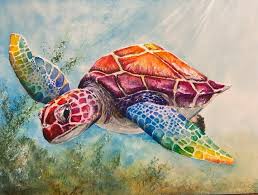 Giclee Print Of A Rainbow Turtle