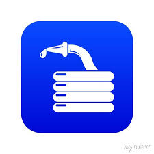 Water Hose Icon Blue Vector Isolated On