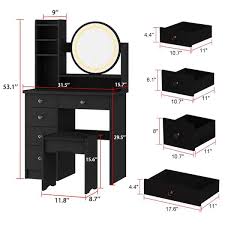 Makeup Vanity Set Dressing Desk W Stool