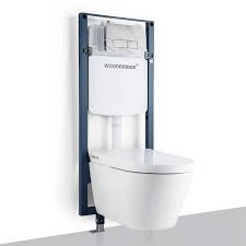 Wall Hung 1 Piece 1 28 Gpf Dual Flush Elongated Smart Toilet In White With Concealed Tank And Flush Plates Seat Included