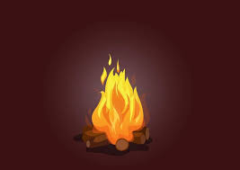 Campfire Icon Burning Bonfire Vector