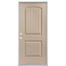 Masonite 36 In X 80 In Cheyenne 2 Panel Right Hand Inswing Painted Smooth Fiberglass Prehung Front Exterior Door No Brickmold Canyon View