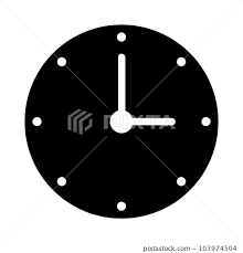 Wall Clock Silhouette Icon Vector
