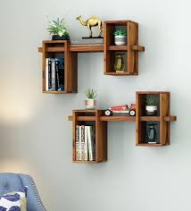 Buy Engineered Wood Wall Shelf In Brown