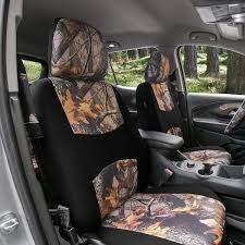 Fh Group Buck59 47 In X 1 In X 23 In Hunting Inspired Print Trim Seat Covers Combo Full Set Brown Camouflage
