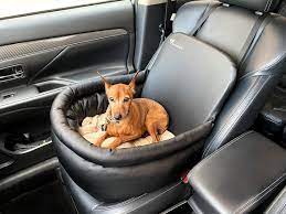 Dog Car Seat In Black Faux Leather