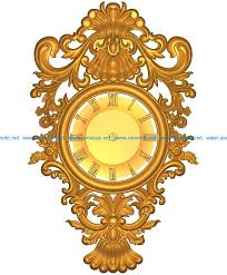 Pattern Wall Clock A002626 Wood Carving