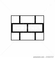 Concrete Block Wall Icon Simple Style