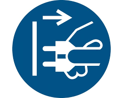 Safety Sign Disconnect Mains Plug From