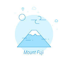 Mount Fuji Japan Flat Vector