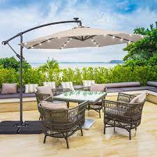 Patio Offset Solar Led Umbrellas