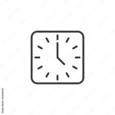 Office Wall Clock Outline Icon Linear