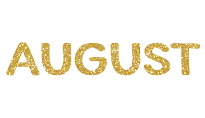 Golden Glitter August Letters Icon