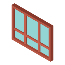 Wooden Window Icon Isometric Vector