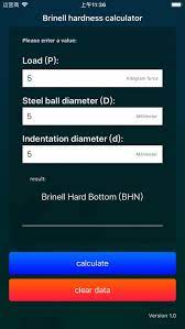Brinell Hardness Calculator By Hibb
