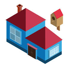 Isometric Vector House For A City