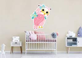 Pink Owl Vinyl Wall Decals
