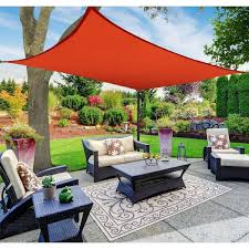 Boen Rectangle Sun Shade Sail Canopy Awning Uv Block For Outdoor Patio Garden And Backyard Red 10 X13