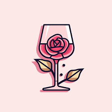 Premium Vector A Pink Rose In A Glass