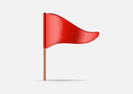 Red Triangular Waving Flag Icon