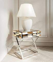 Knightbridge Mirrored Side Table Rose Gold