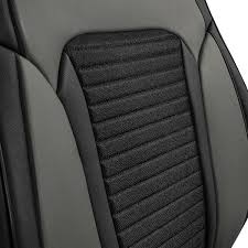 Fh Group Tour19 Faux Leather 47 In X 23 In X 1 In 3d Mesh Car Seat Cushion Front Set Gray