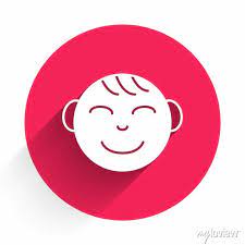 White Happy Little Boy Head Icon