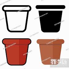 Flower Pot Isolated Flat Icon And