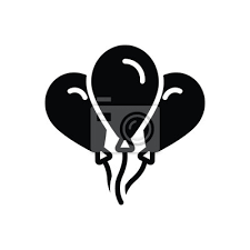 Black Solid Icon For Balloons Wall