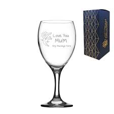 Engraved Wine Glass 12oz With Love You