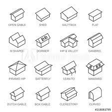 Types Of Roofs Icons Vector Set