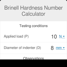 Brinell Hardness Number Calculator Bhn