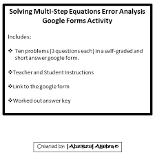 Multi Step Equations Error Ysis