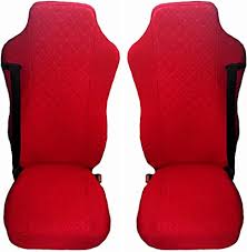 Truck Seat Covers Red Microfiber
