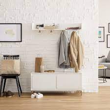 Nolan Entryway Bench Wall Shelf Set