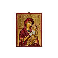 Hand Painted Virgin Mary Icon Panagia