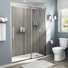 Alcove Shower Wall In Gray Timber